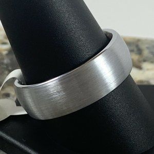 8mm Brushed/polished Silver Tungsten Band Sz 10.5